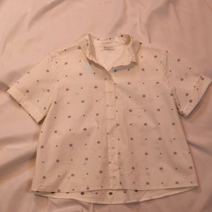 Claudie Pierlot Short Sleeve Button Down white shirt